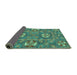 Sideview of Abstract Turquoise Modern Rug, abs2860turq