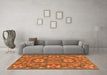 Machine Washable Abstract Orange Modern Area Rugs in a Living Room, wshabs2860org