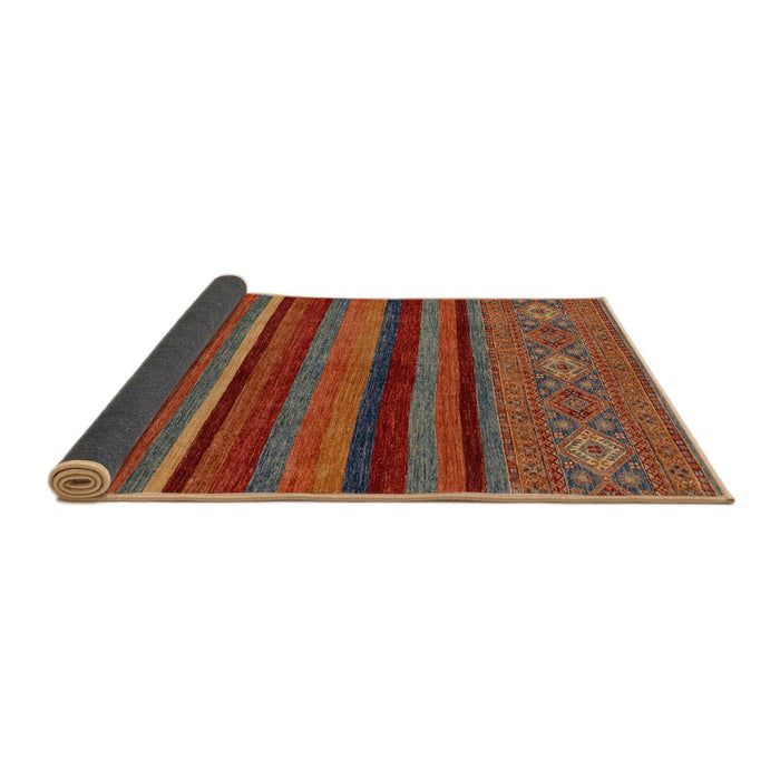 Sideview of Abstract Gold Brown Modern Rug, abs2861