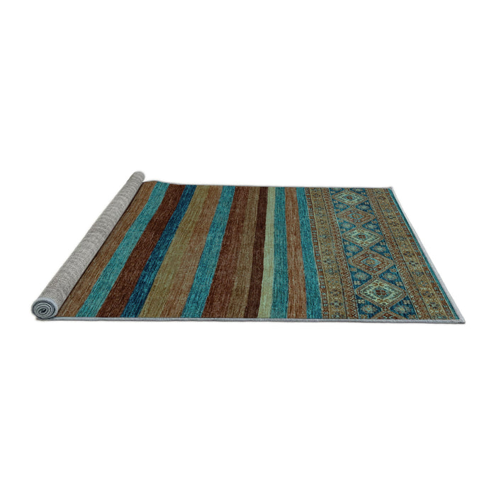 Sideview of Machine Washable Abstract Light Blue Modern Rug, wshabs2861lblu