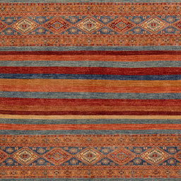 Square Abstract Gold Brown Modern Rug, abs2861