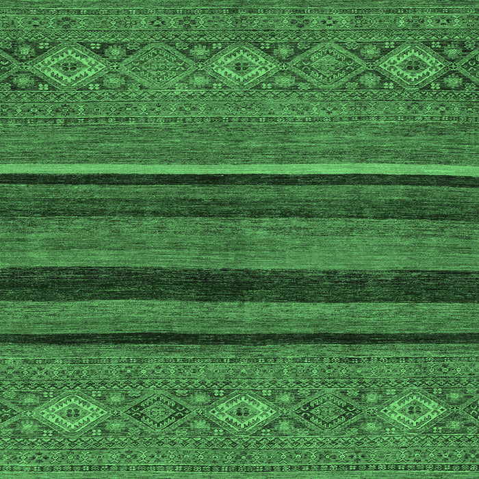 Square Abstract Emerald Green Modern Rug, abs2861emgrn