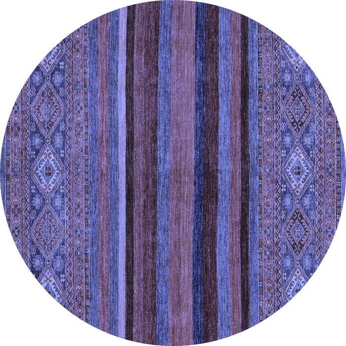 Round Abstract Blue Modern Rug, abs2861blu
