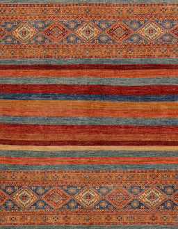Abstract Gold Brown Modern Rug, abs2861
