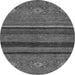 Round Abstract Gray Modern Rug, abs2861gry