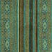 Square Machine Washable Abstract Turquoise Modern Area Rugs, wshabs2861turq