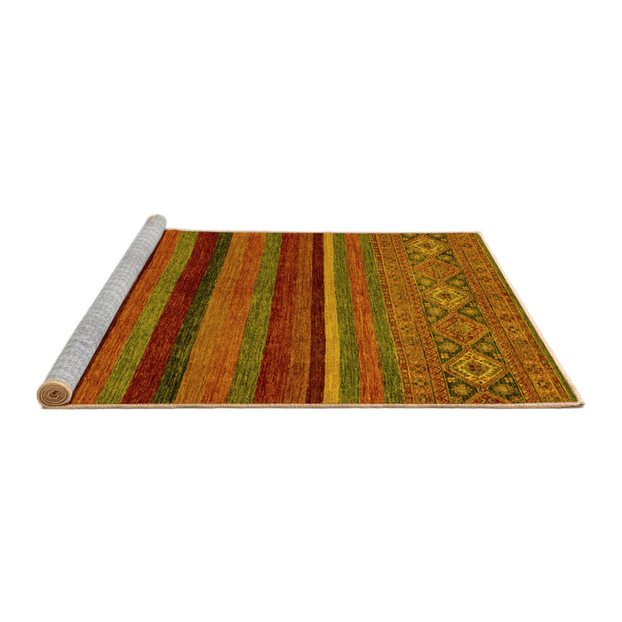 Sideview of Machine Washable Abstract Yellow Modern Rug, wshabs2861yw