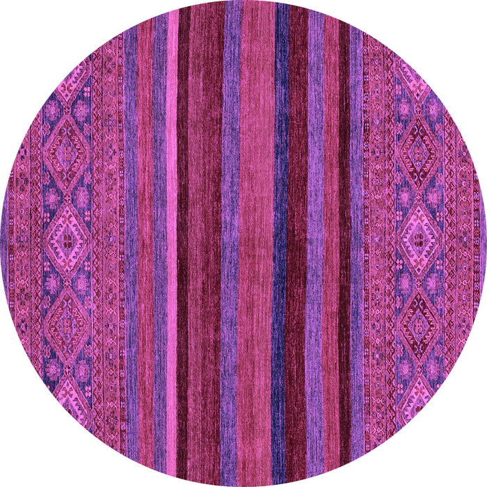 Round Abstract Purple Modern Rug, abs2861pur