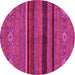 Round Abstract Pink Modern Rug, abs2861pnk