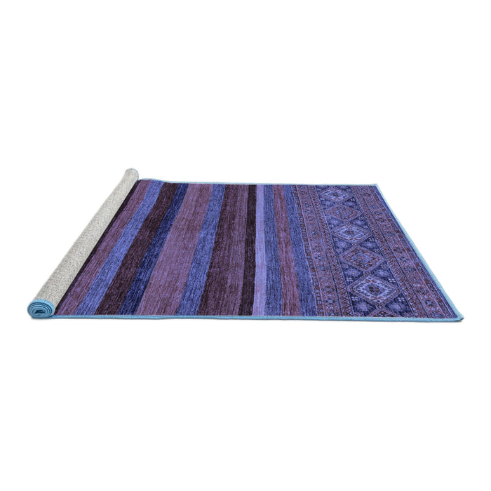 Sideview of Machine Washable Abstract Blue Modern Rug, wshabs2861blu