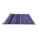 Sideview of Machine Washable Abstract Blue Modern Rug, wshabs2861blu