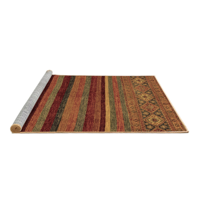 Sideview of Machine Washable Abstract Brown Modern Rug, wshabs2861brn