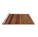 Sideview of Machine Washable Abstract Brown Modern Rug, wshabs2861brn