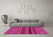 Machine Washable Abstract Pink Modern Rug in a Living Room, wshabs2861pnk