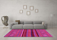 Machine Washable Abstract Pink Modern Rug, wshabs2861pnk