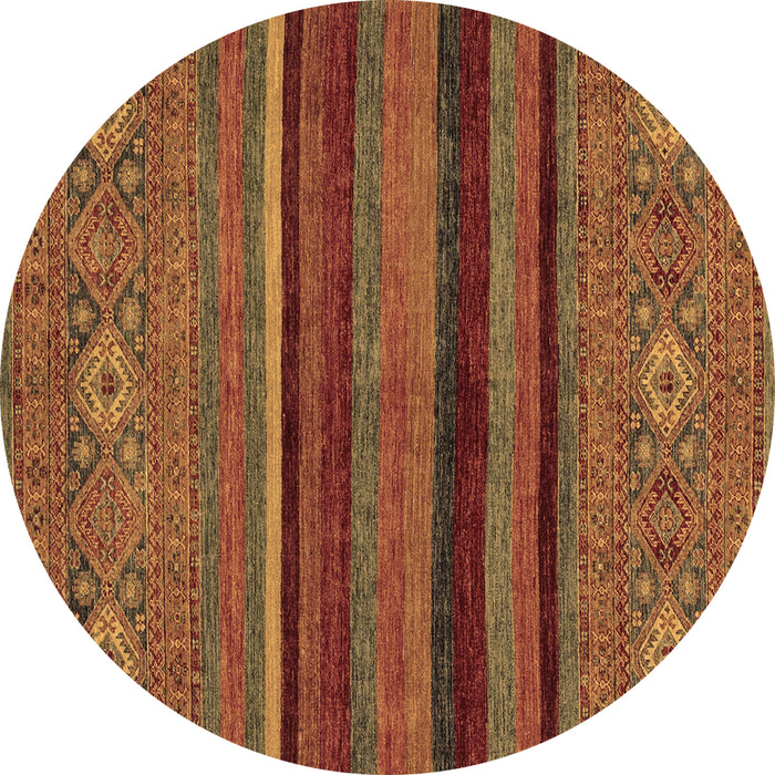 Round Machine Washable Abstract Brown Modern Rug, wshabs2861brn