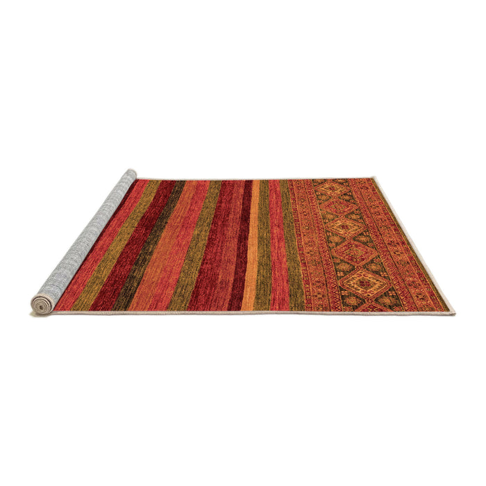 Sideview of Machine Washable Abstract Orange Modern Area Rugs, wshabs2861org