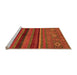 Sideview of Machine Washable Abstract Orange Modern Area Rugs, wshabs2861org