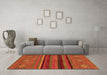 Machine Washable Abstract Orange Modern Area Rugs in a Living Room, wshabs2861org