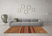 Machine Washable Abstract Brown Modern Rug in a Living Room,, wshabs2861brn