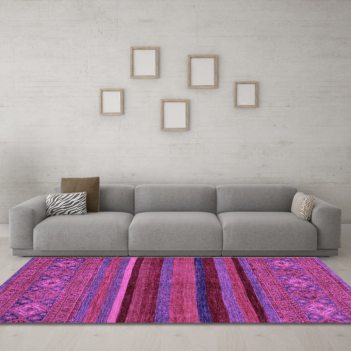 Machine Washable Abstract Purple Modern Area Rugs in a Living Room, wshabs2861pur