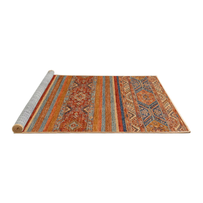 Sideview of Machine Washable Abstract Red Rug, wshabs2862