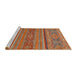 Sideview of Machine Washable Abstract Red Rug, wshabs2862