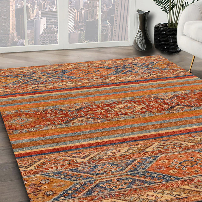 Machine Washable Abstract Red Rug in a Family Room, wshabs2862