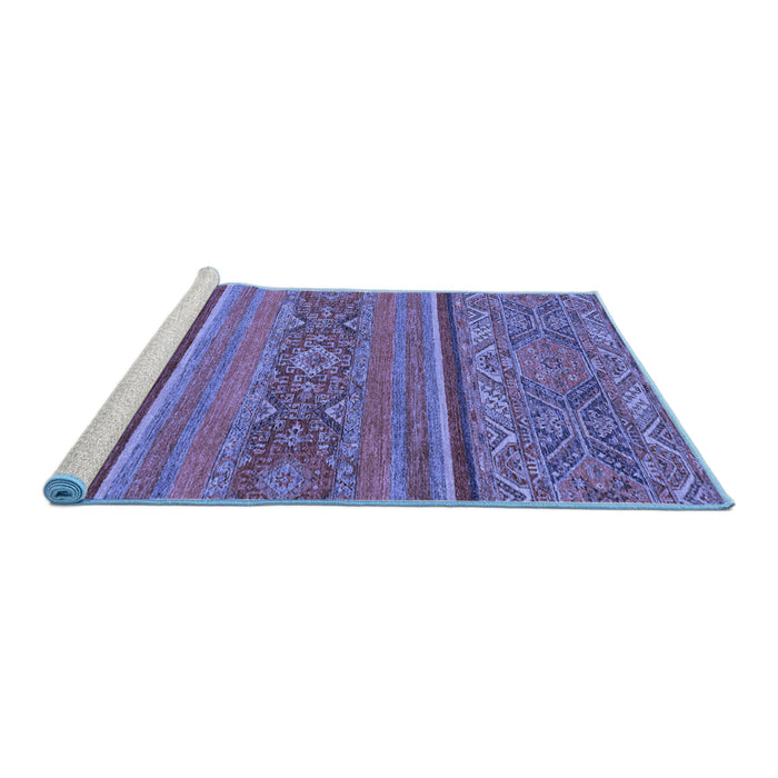 Sideview of Machine Washable Abstract Blue Modern Rug, wshabs2862blu