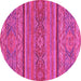 Round Abstract Pink Modern Rug, abs2862pnk