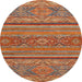 Round Abstract Red Modern Rug, abs2862