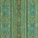 Square Abstract Turquoise Modern Rug, abs2862turq