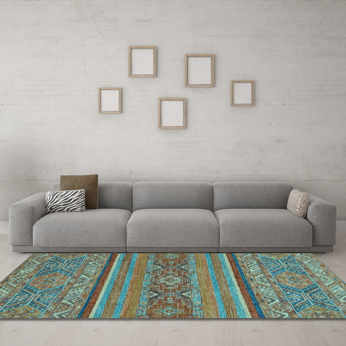 Machine Washable Abstract Light Blue Modern Rug in a Living Room, wshabs2862lblu