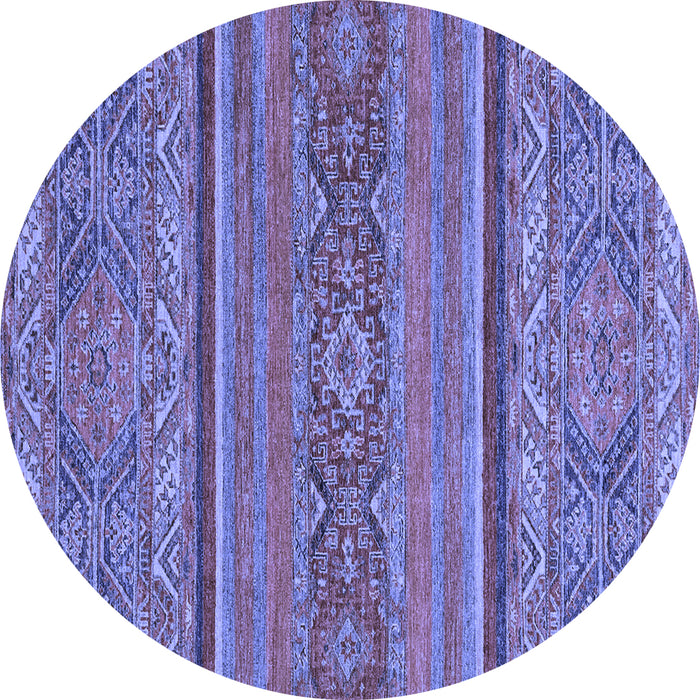 Round Machine Washable Abstract Blue Modern Rug, wshabs2862blu