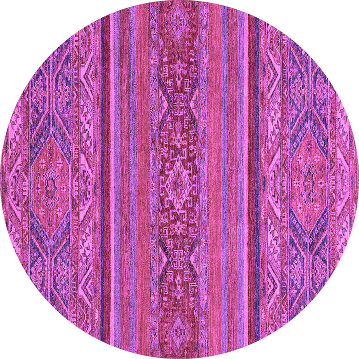 Round Abstract Purple Modern Rug, abs2862pur