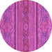 Round Abstract Purple Modern Rug, abs2862pur