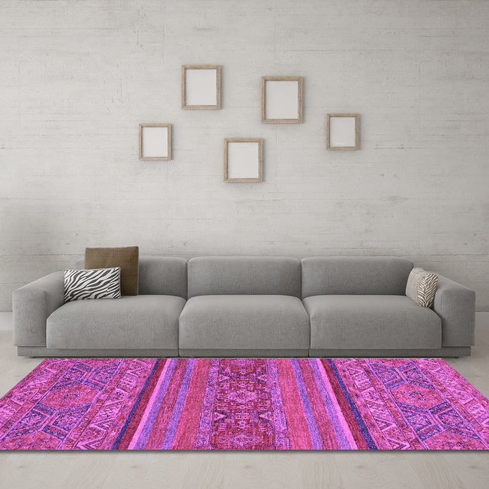 Machine Washable Abstract Purple Modern Area Rugs in a Living Room, wshabs2862pur