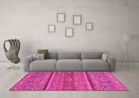 Machine Washable Abstract Pink Modern Rug, wshabs2862pnk