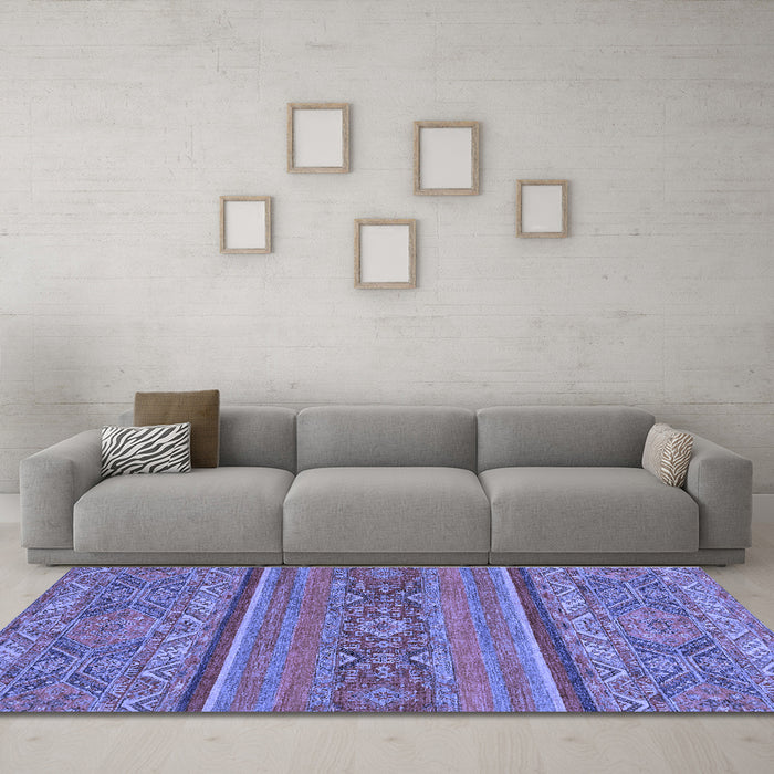 Machine Washable Abstract Blue Modern Rug in a Living Room, wshabs2862blu