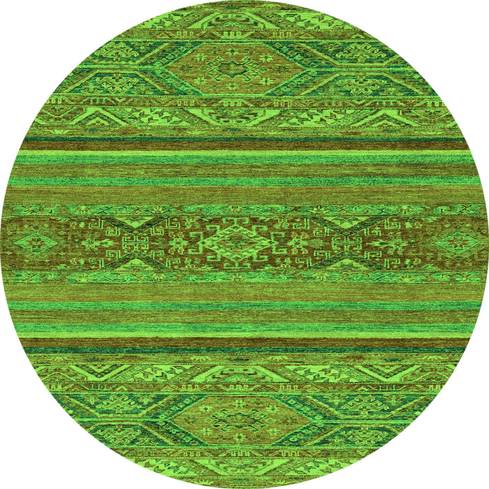 Round Abstract Green Modern Rug, abs2862grn
