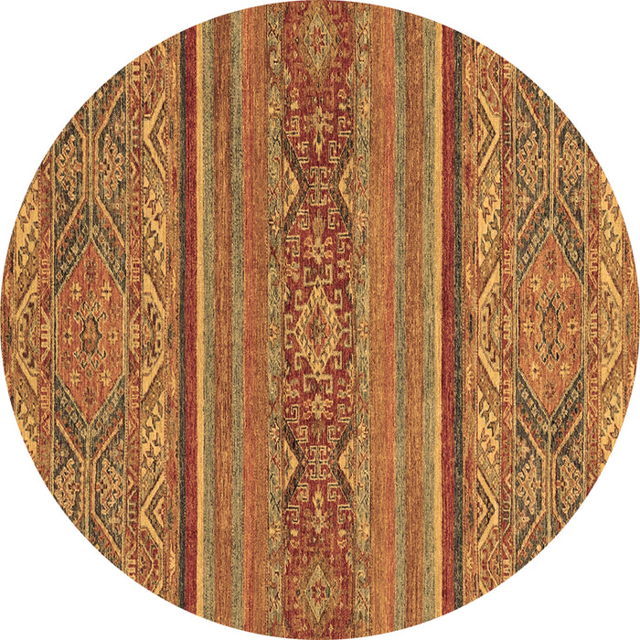 Round Abstract Brown Modern Rug, abs2862brn