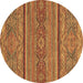 Round Abstract Brown Modern Rug, abs2862brn