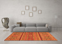 Machine Washable Abstract Orange Modern Rug, wshabs2862org