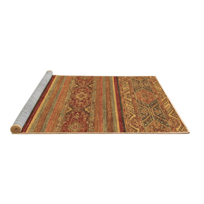 Sideview of Machine Washable Abstract Brown Modern Rug, wshabs2862brn