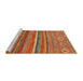 Sideview of Machine Washable Abstract Bronze Brown Rug, wshabs2863