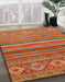 Machine Washable Abstract Bronze Brown Rug in a Family Room, wshabs2863