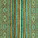 Square Machine Washable Abstract Turquoise Modern Area Rugs, wshabs2863turq