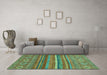 Machine Washable Abstract Turquoise Modern Area Rugs in a Living Room,, wshabs2863turq