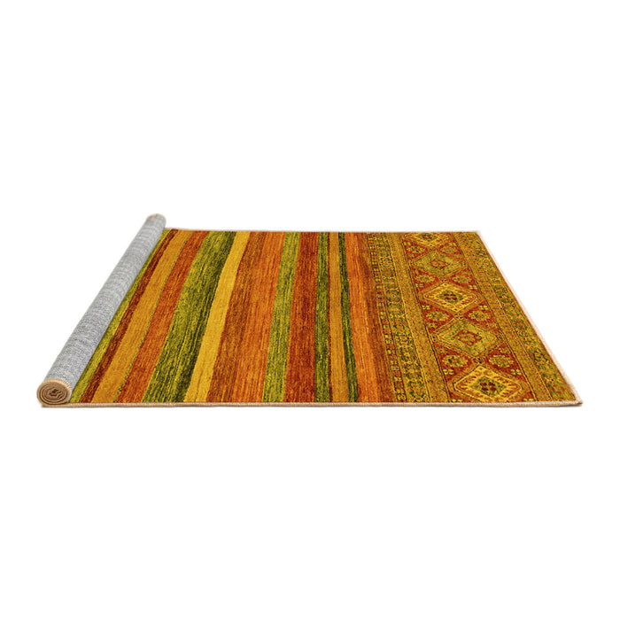 Sideview of Machine Washable Abstract Yellow Modern Rug, wshabs2863yw