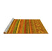 Sideview of Machine Washable Abstract Yellow Modern Rug, wshabs2863yw